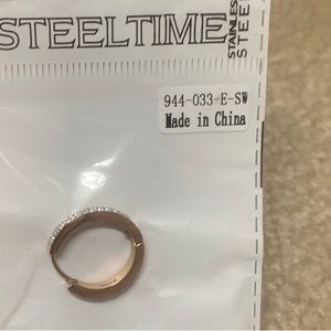 Steeltime Huggie Earrings with Swarovski Crystals